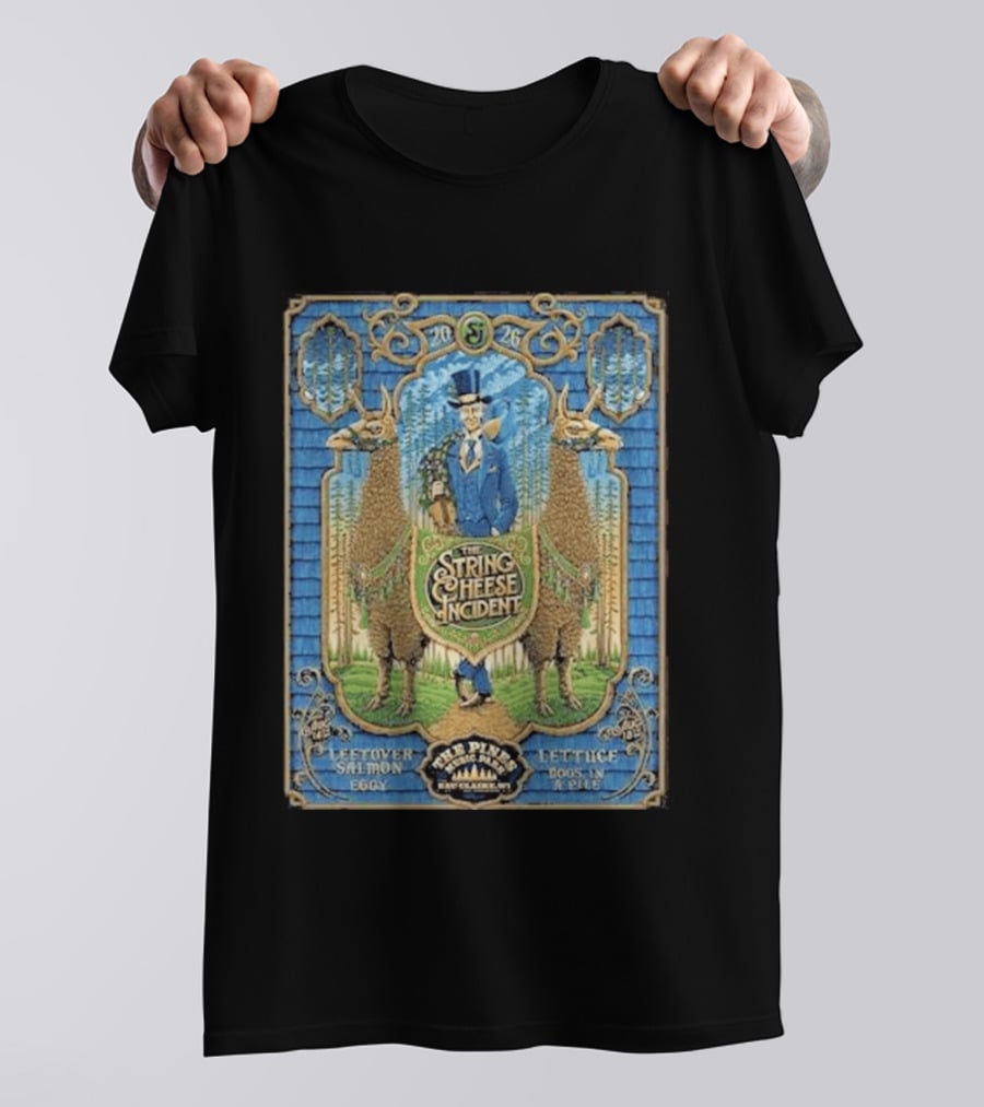 The String Cheese Incident Eau Claire WI 2026 Pine Music Park Leftover Salmon Lettuce Concert T-Shirt