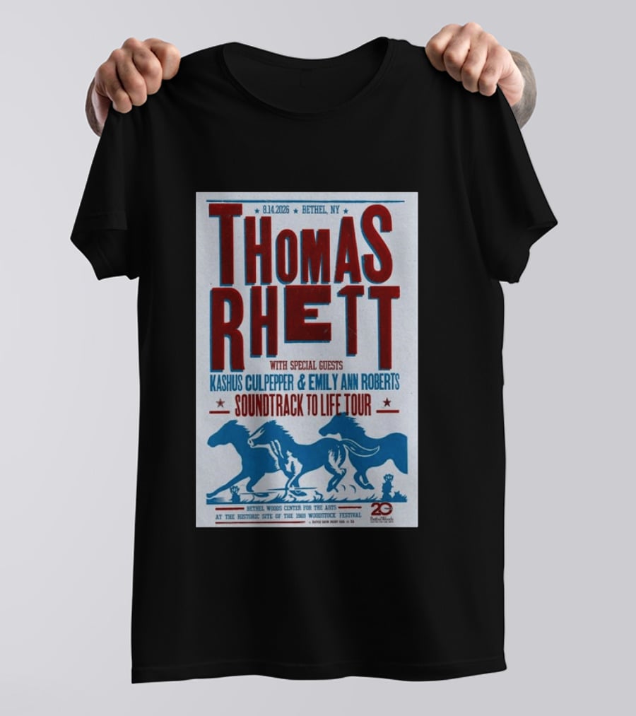 Thomas Rhett Bethel NY 2026 Soundtrack To Life Tour Kashus Culpepper Emily Ann Roberts T-Shirt
