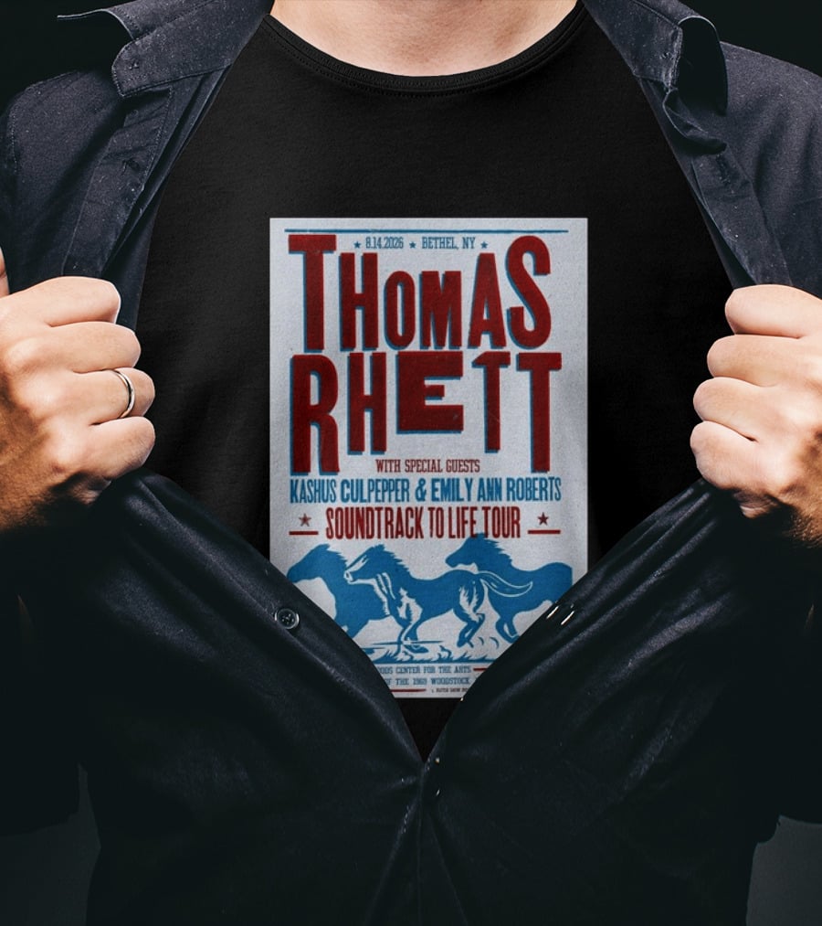 Thomas Rhett Bethel NY 2026 Soundtrack To Life Tour Kashus Culpepper Emily Ann Roberts T-Shirt