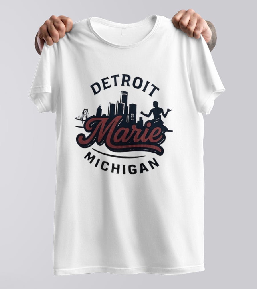Detroit Michigan Marie Skyline T-Shirt