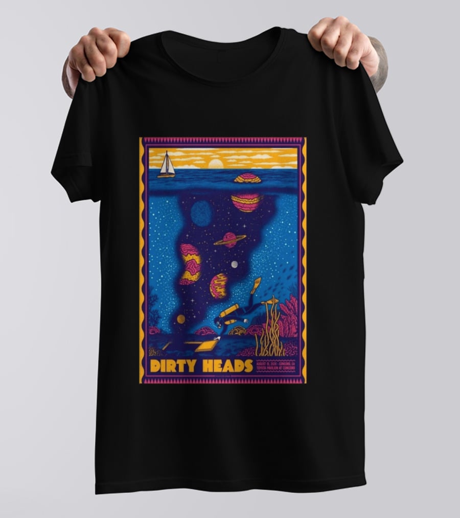 Dirty Heads August 15 2026 Tour Concord CA With Underwater Cosmic Scene T-Shirt