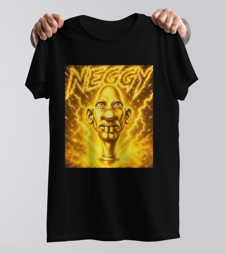 NEGGY Electric Manny Golden Lightning Face T-Shirt