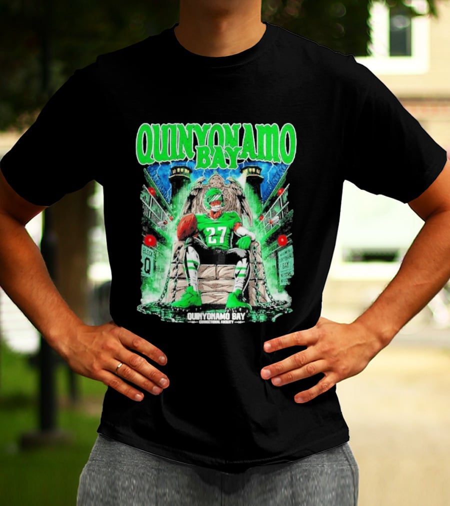 Quinyonamo Bay 27 Throne Football Block Q T-Shirt