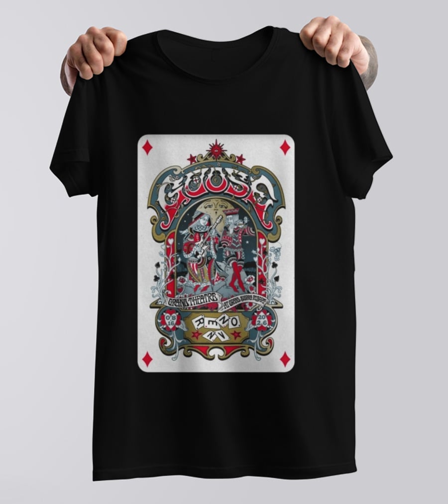 Goose Aug 16 2026 Grand Theatre Reno NV Playing Card T-Shirt