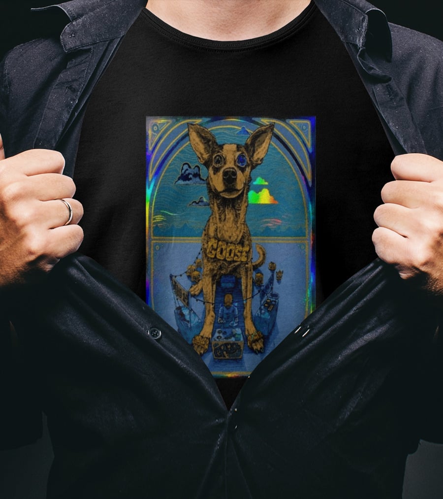 Goose Greek Theatre 08 14 2026 Exclusive Dog Art Holographic T-Shirt