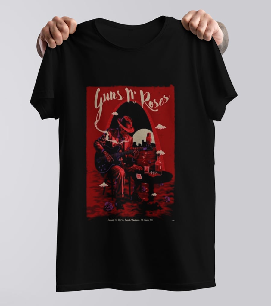 Guns N' Roses 2026 Busch Stadium August 16 St. Louis MO Tour T-Shirt