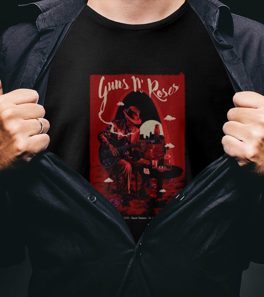 Guns N' Roses 2026 Busch Stadium August 16 St. Louis MO Tour T-Shirt