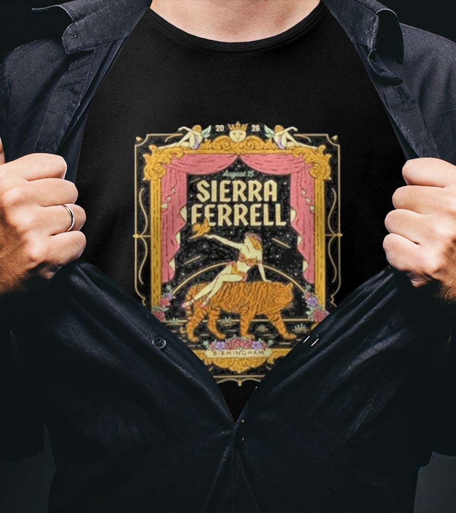 Sierra Ferrell August 15 Birmingham AL 2026 Vintage Circus Tiger T-Shirt