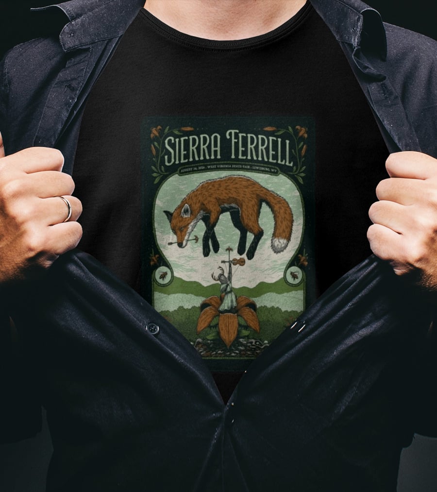 Sierra Ferrell August 16 2026 Lewisburg WV West Virginia State Fair Fox Violin T-Shirt