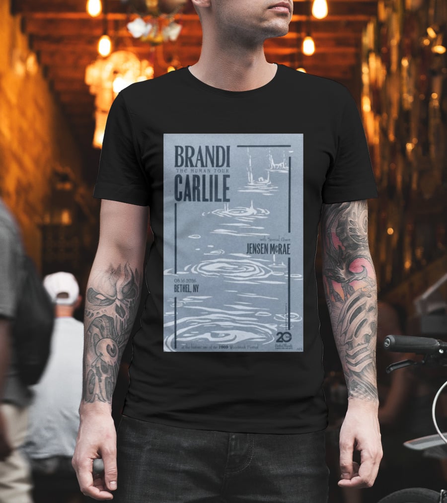 Brandi Carlile The Human Tour August 16 2026 Bethel Ny With Special Guest Jensen Mcrae Woodstock 20 Years Bethelwoods 1969 T-Shirt