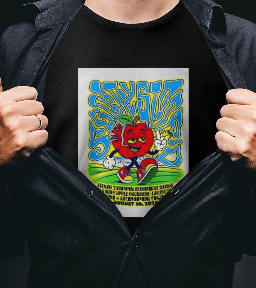 Slightly Stoopid Road Trippin Summer 2026 Beak & Skiff Orchards LaFayette NY August 16 With Denim And Bumpin Uglies T-Shirt