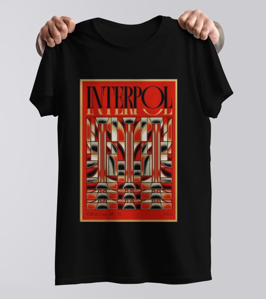 Interpol August 15 2026 San Diego CA Geometric Art Deco Concert T-Shirt