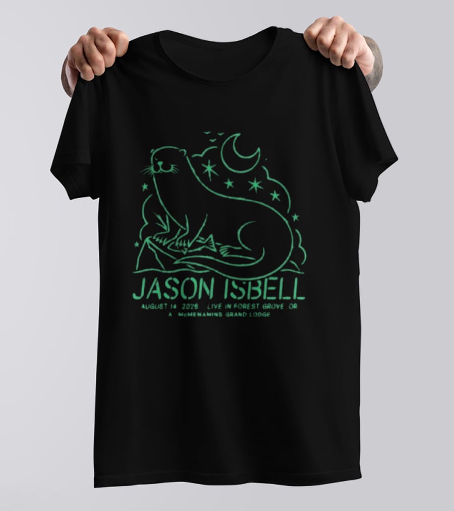 Jason Isbell Live In Forest Grove OR August 14 2026 Grand Lodge Concert Otter And Stars T-Shirt