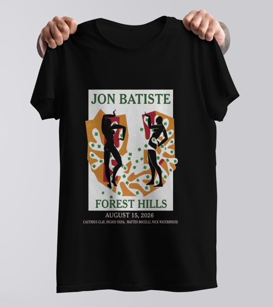 Jon Batiste Forest Hills August 15 2026 Cautious Clay Ingrid Silva Matteo Bocelli Nick Waterhouse T-Shirt