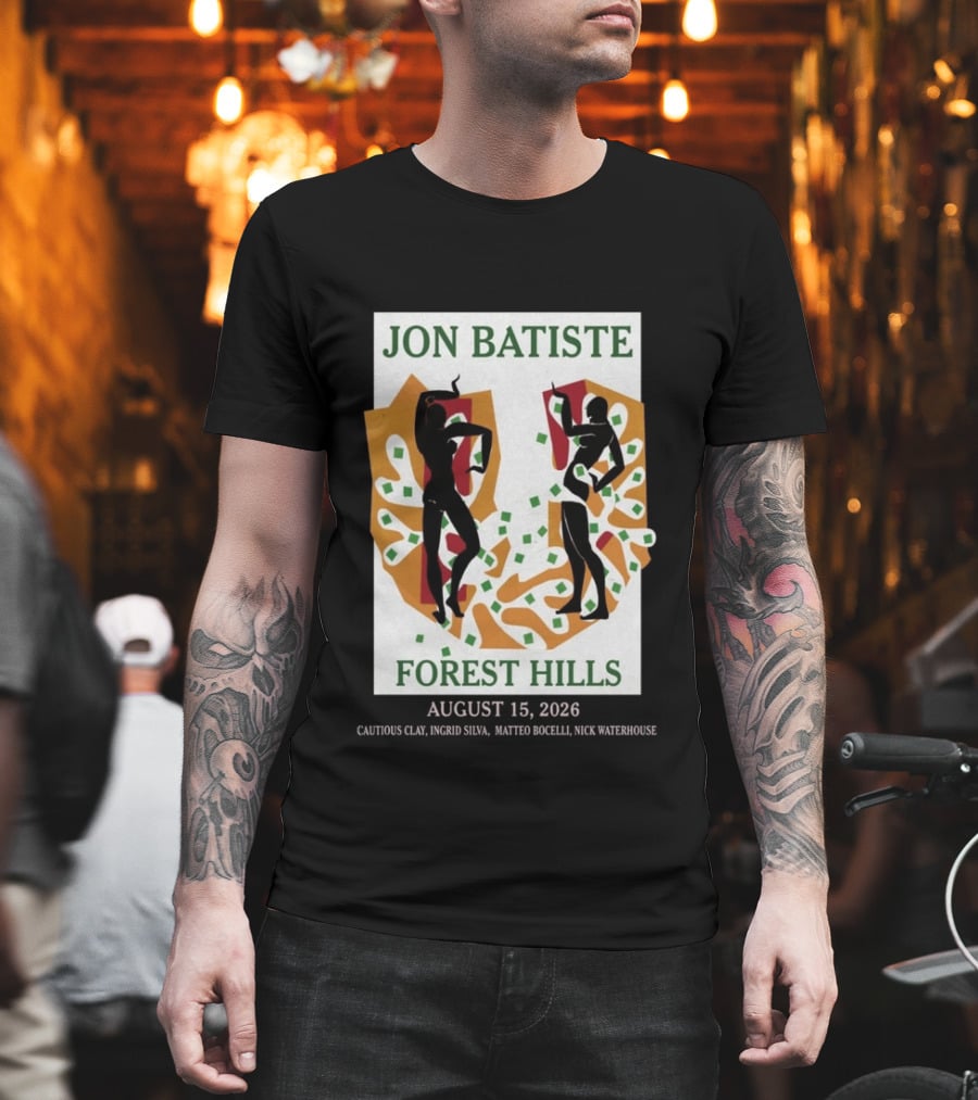 Jon Batiste Forest Hills August 15 2026 Cautious Clay Ingrid Silva Matteo Bocelli Nick Waterhouse T-Shirt