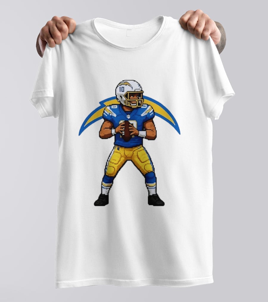 Justin Herbert Los Angeles Chargers Pixel T-Shirt