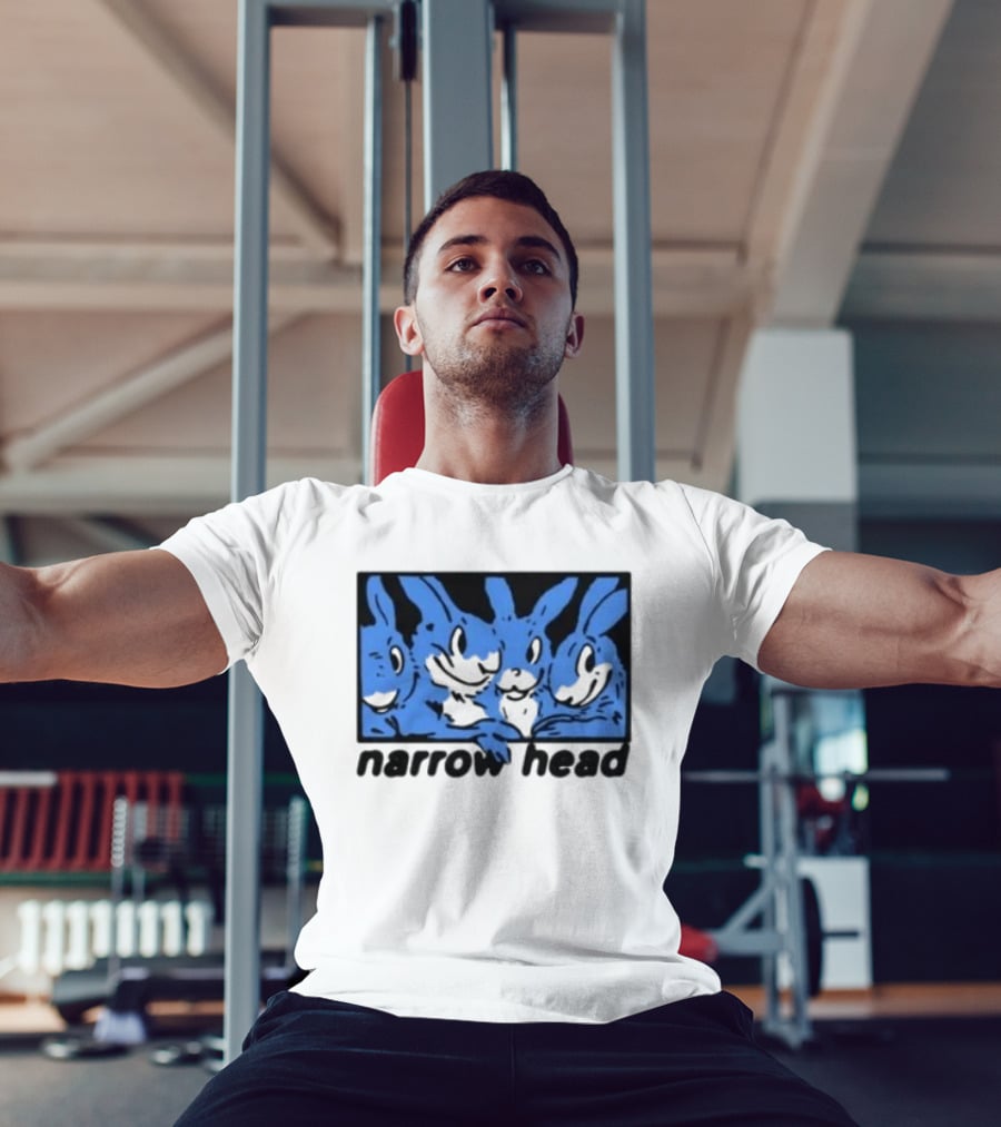 Narrow Head Four Rabbits Blue Black White T-Shirt