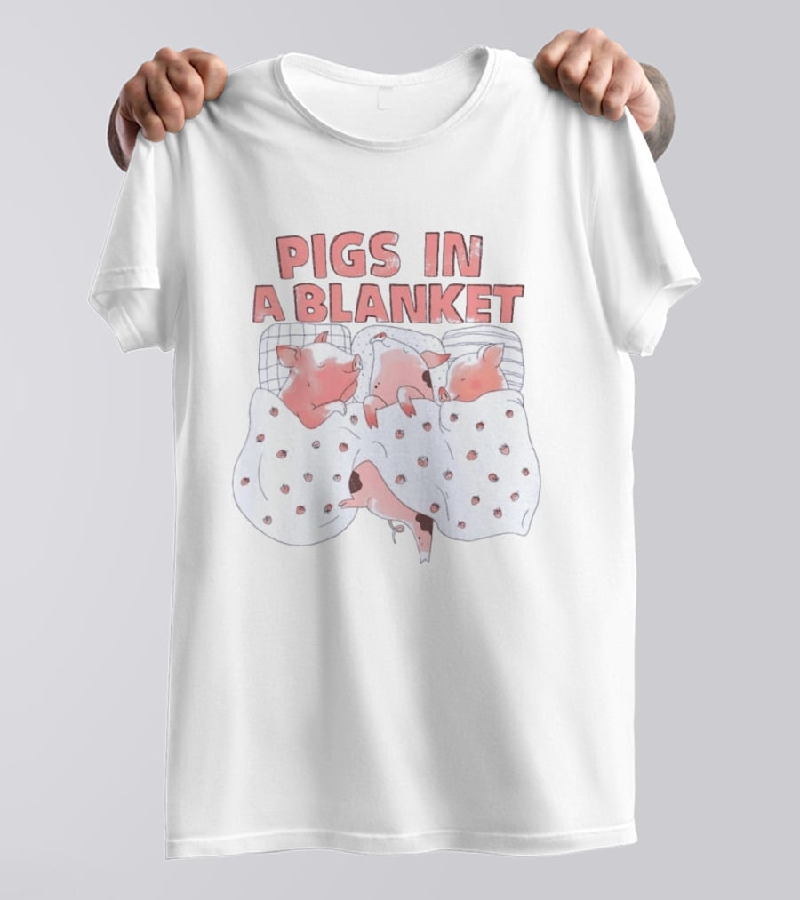 Pigs In A Blanket Cozy Strawberry Bedding T-Shirt