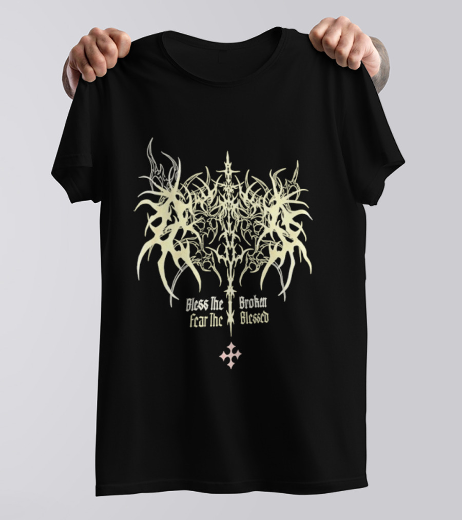 Bless The Broken Fear The Blessed Tribal Gothic Symbolism T-Shirt