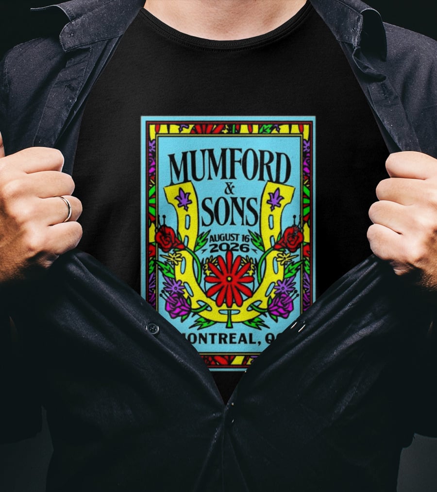 Mumford And Sons August 16 2026 Montreal QC Colorful Floral Concert T-Shirt