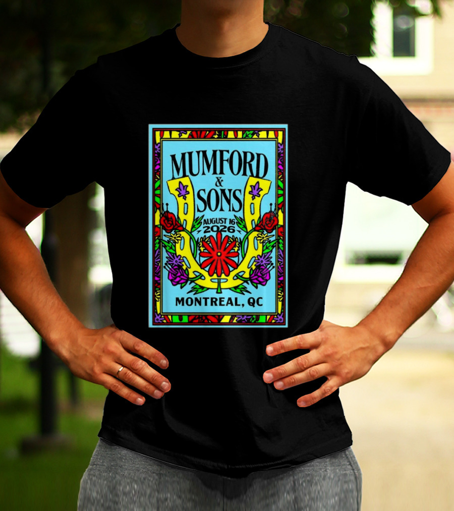 Mumford And Sons August 16 2026 Montreal QC Colorful Floral Concert T-Shirt