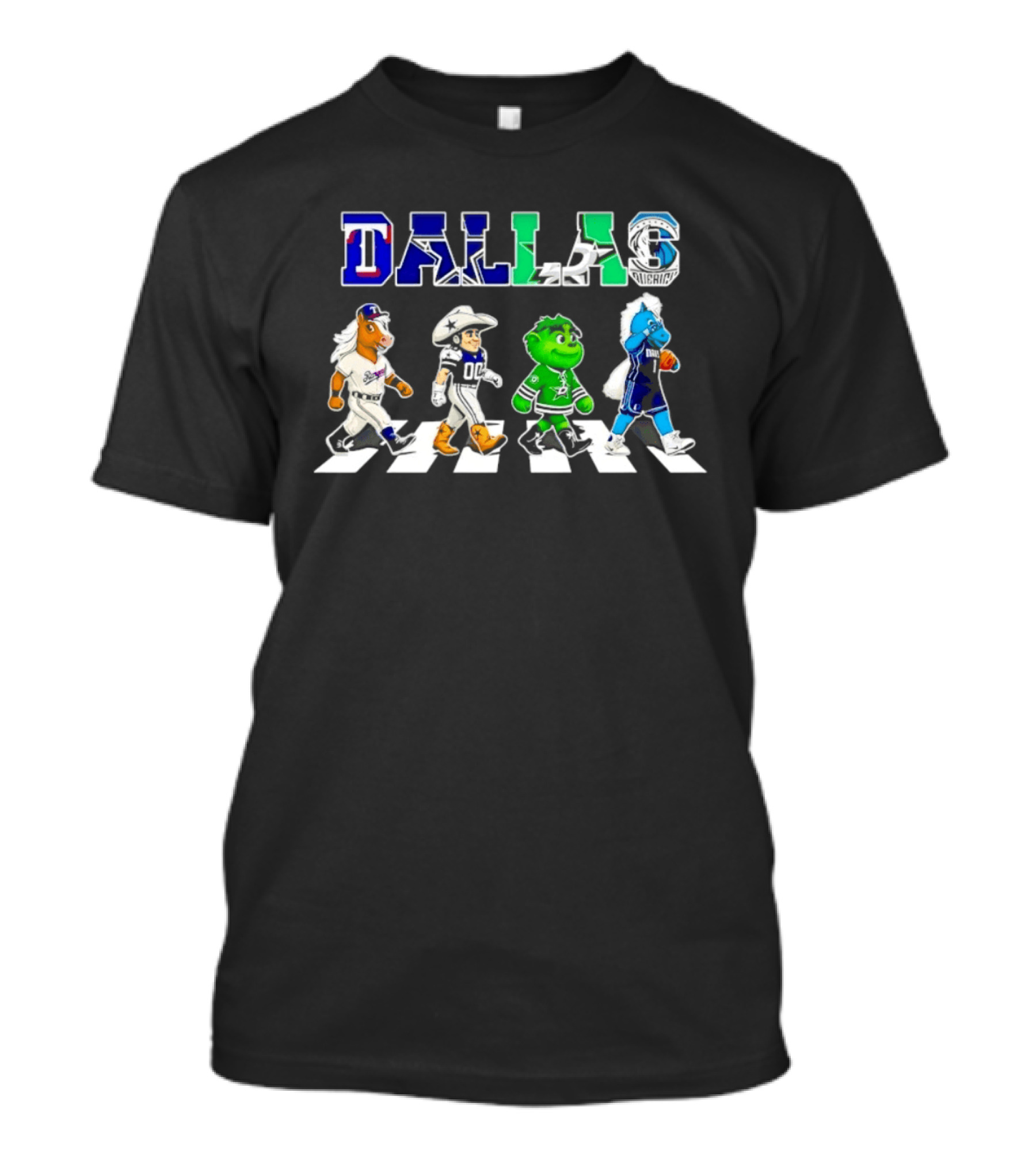 Dallas Rangers Cowboys Stars Mavericks Road Crossing T-Shirt