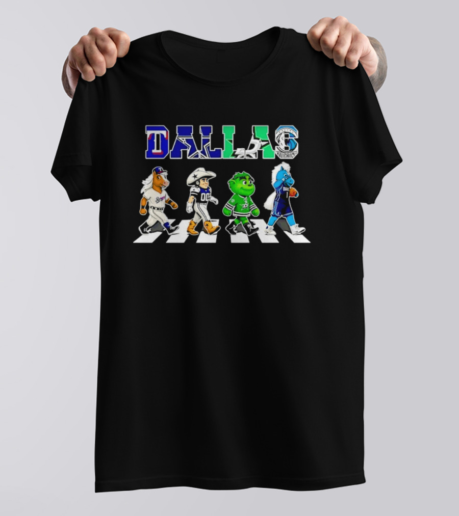 Dallas Rangers Cowboys Stars Mavericks Road Crossing T-Shirt
