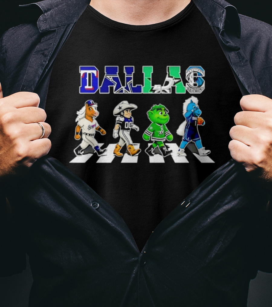 Dallas Rangers Cowboys Stars Mavericks Road Crossing T-Shirt