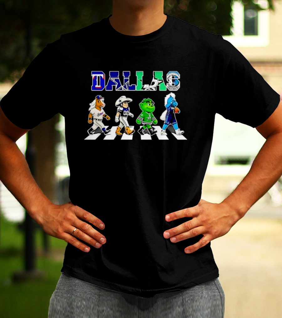 Dallas Rangers Cowboys Stars Mavericks Road Crossing T-Shirt