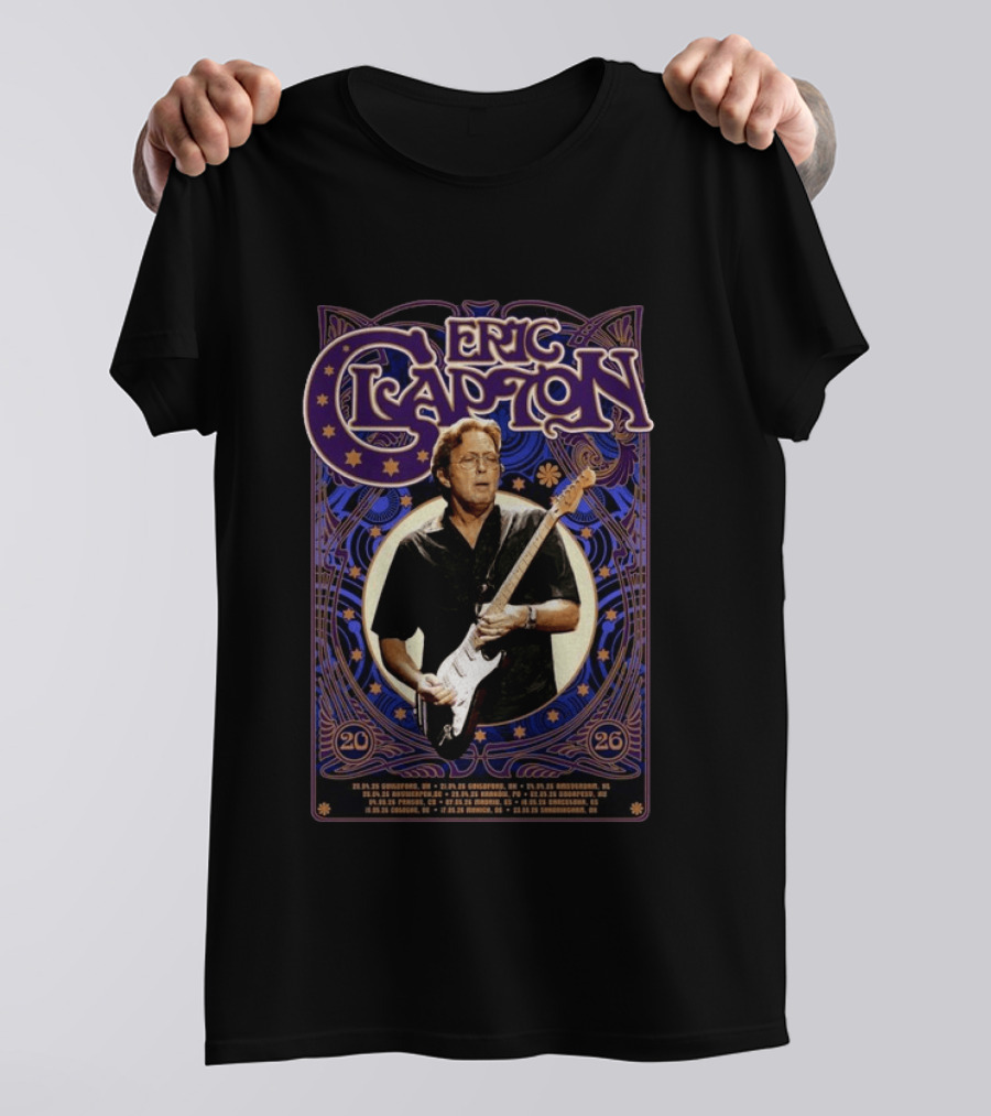 Eric Clapton 2026 Barcelona Spain Tour Concert Dates And Locations T-Shirt
