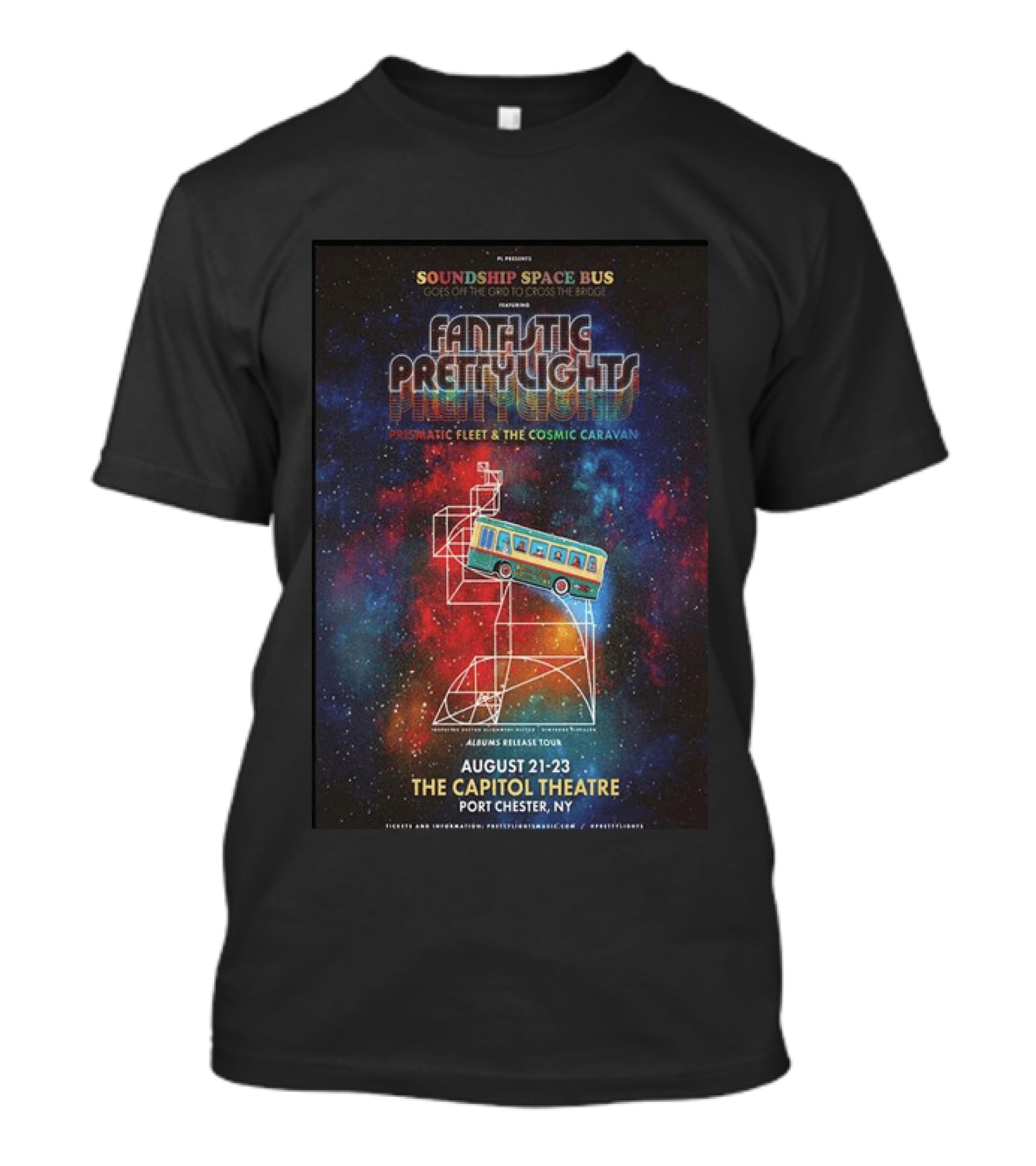 ML Soundship Space Bus Fantastic Pretty Lights Prismatic Fleet Cosmic Caravan Albums Release Tour August 21 23 The Capitol Theatre Port Chester NY T-Shirt