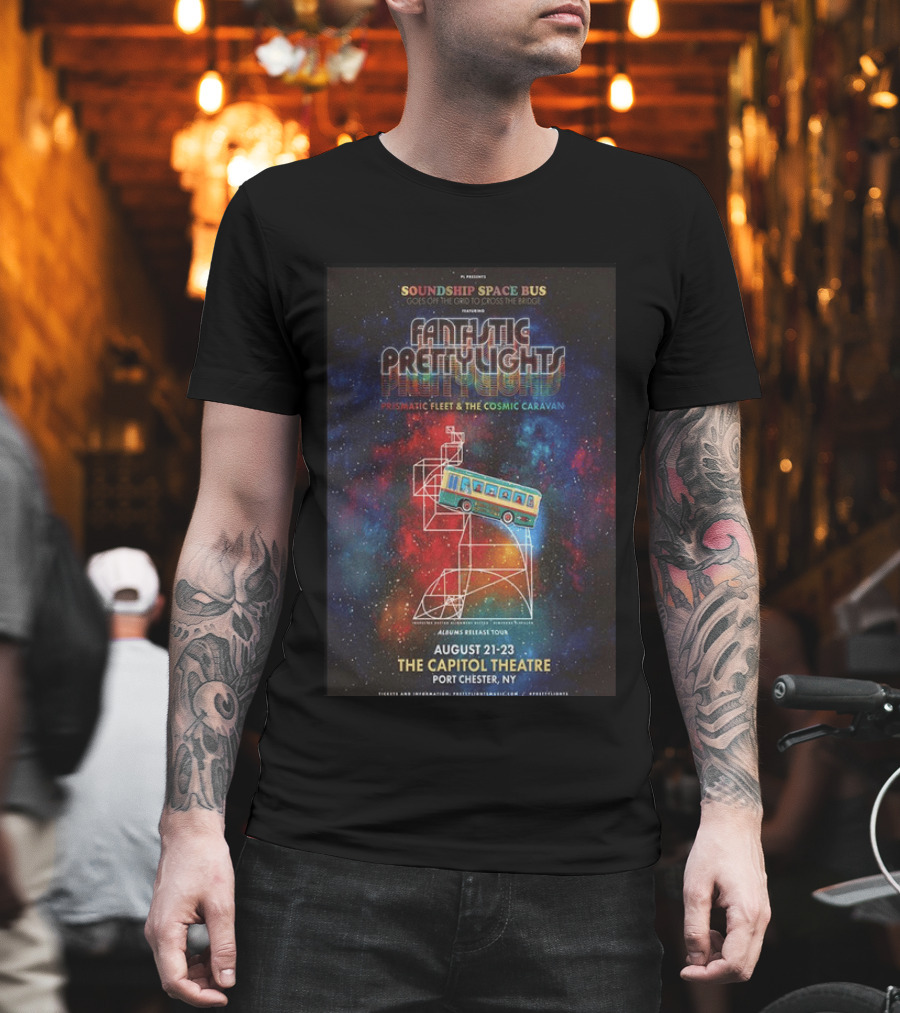 ML Soundship Space Bus Fantastic Pretty Lights Prismatic Fleet Cosmic Caravan Albums Release Tour August 21 23 The Capitol Theatre Port Chester NY T-Shirt