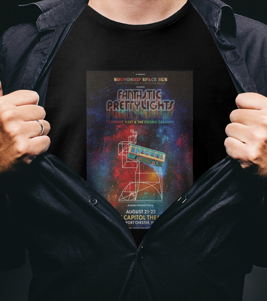 ML Soundship Space Bus Fantastic Pretty Lights Prismatic Fleet Cosmic Caravan Albums Release Tour August 21 23 The Capitol Theatre Port Chester NY T-Shirt