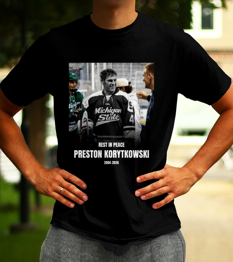 Rest In Peace Preston Korytkowski 2004 2026 Michigan State Hockey T-Shirt
