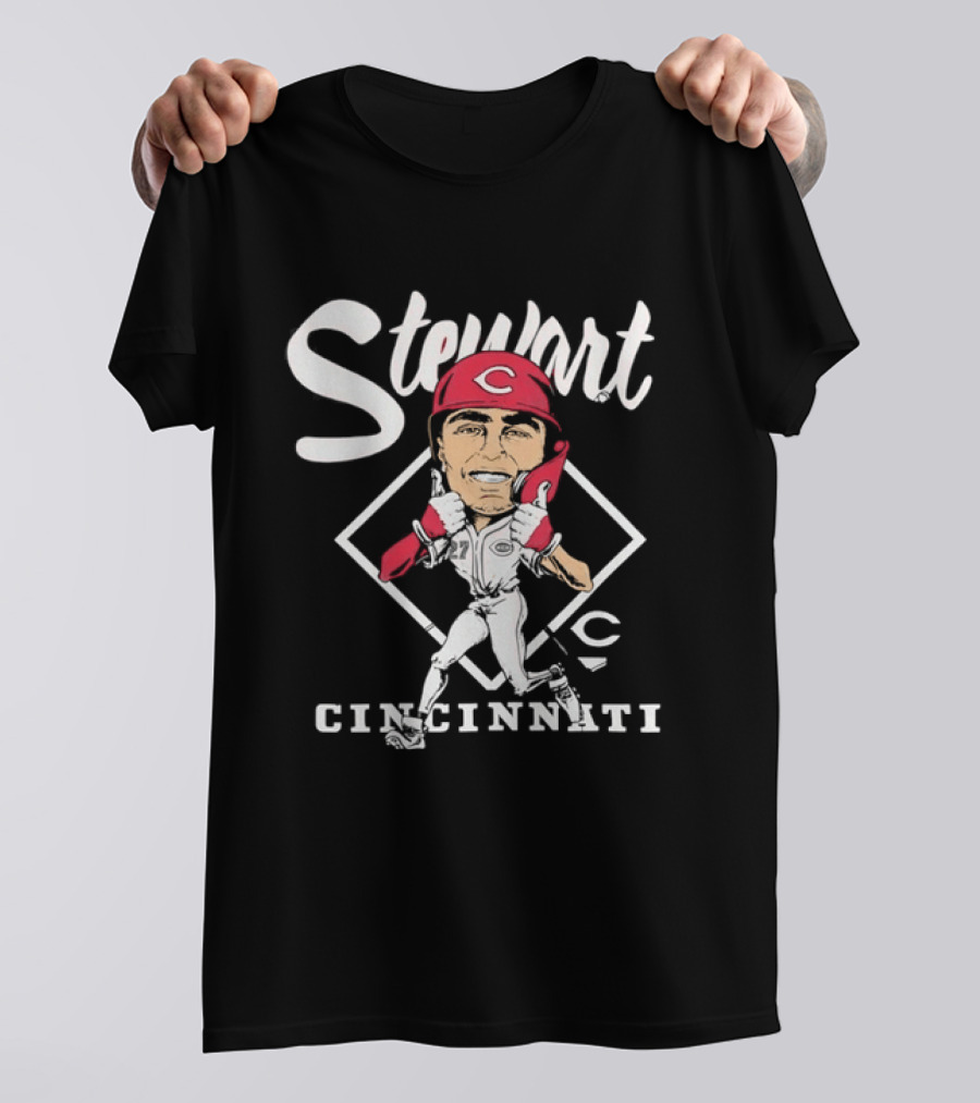Stewart 27 Cincinnati Reds Caricature MLB T-Shirt