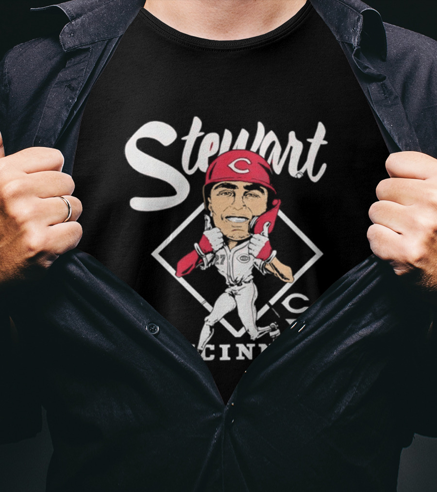 Stewart 27 Cincinnati Reds Caricature MLB T-Shirt