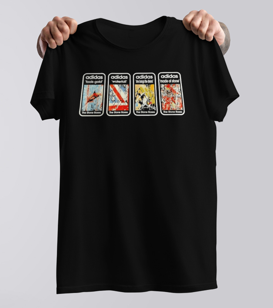 Adidas The Stone Roses Fools Gold Waterfall She Bangs The Drums Made Of Stone Collection T-Shirt