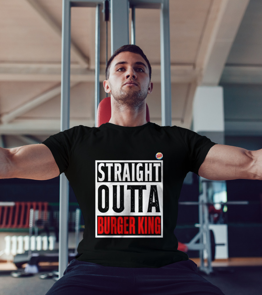 Straight Outta Burger King Fast Food Mockup T-Shirt