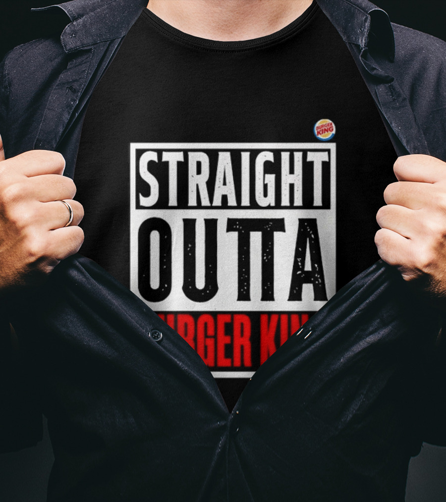 Straight Outta Burger King Fast Food Mockup T-Shirt