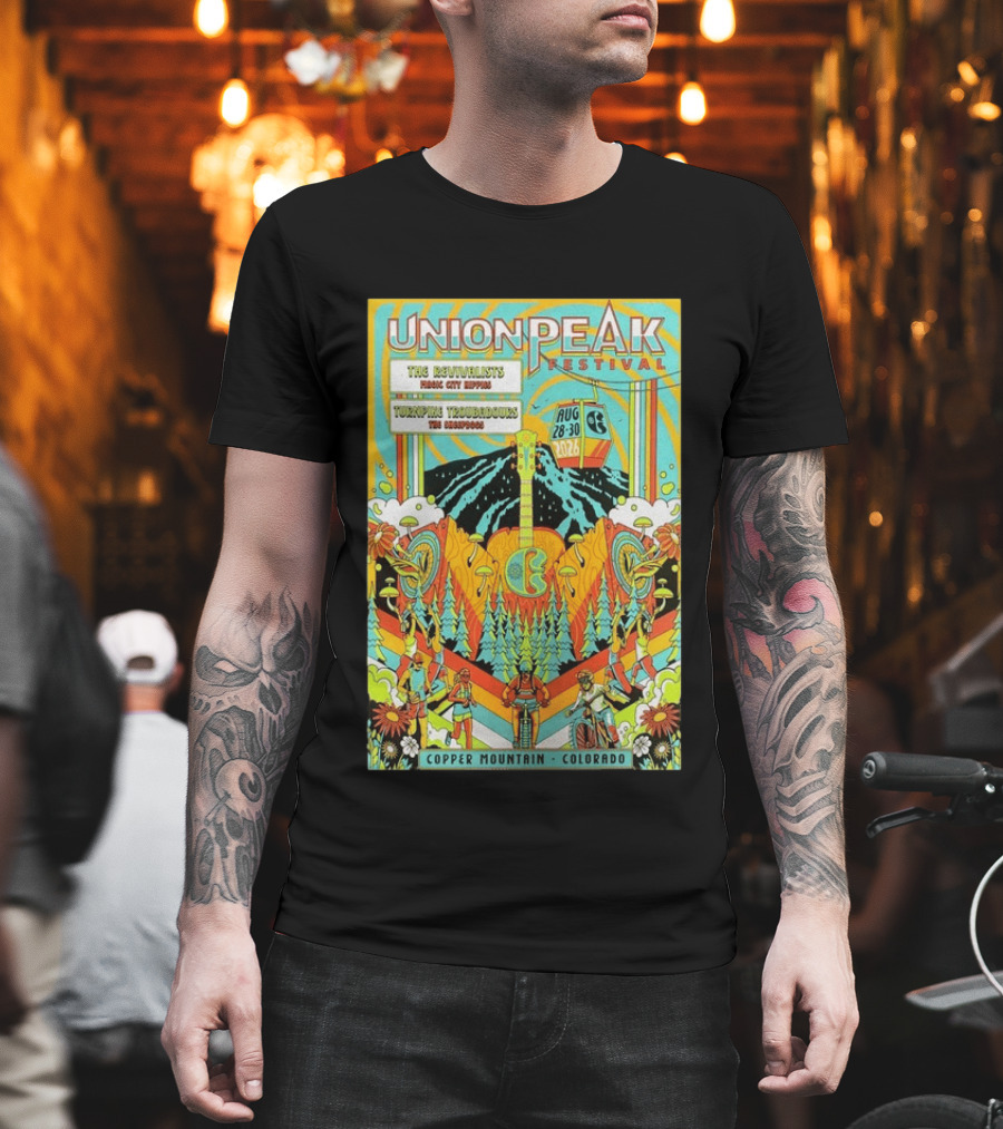 Union Peak Festival 2026 Copper Mountain Colorado Aug 28 30 Featuring The Revivalists Turbo Tweed Troubadours The Disco Biscuits T-Shirt