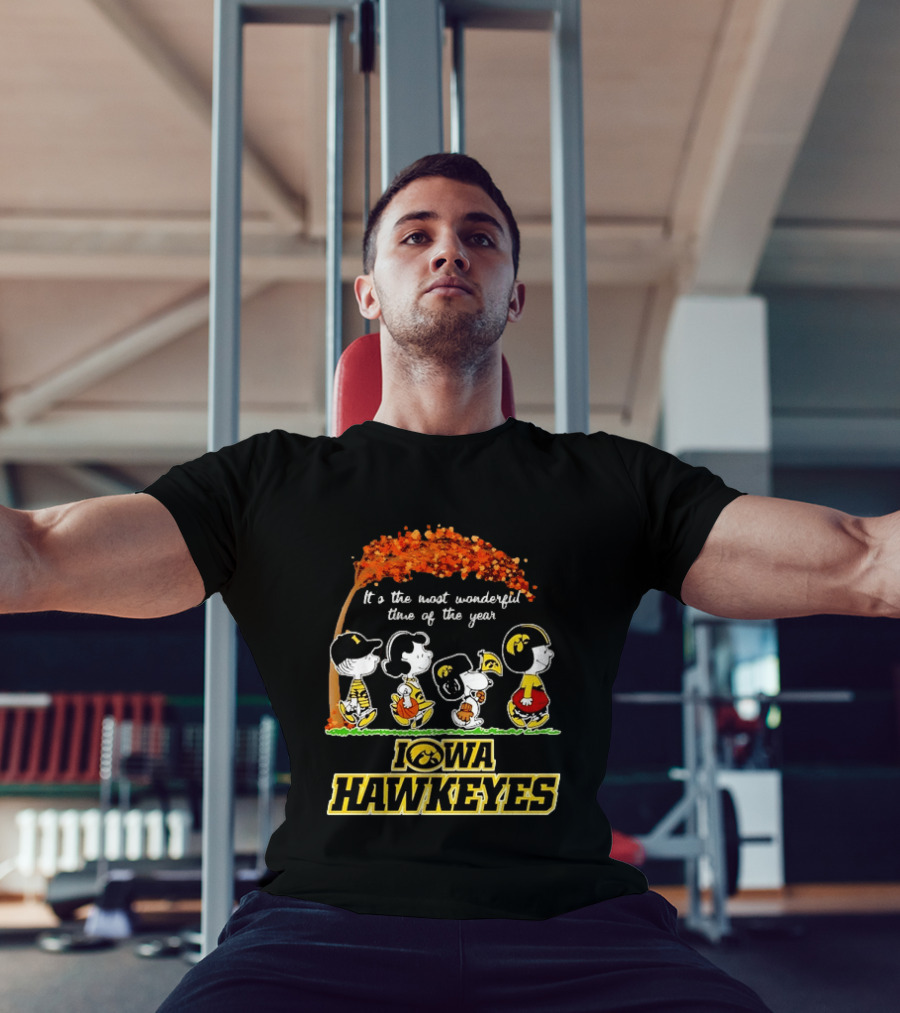 Iowa Hawkeyes Peanuts Characters It's The Most Wonderful Time Of The Year T-Shirt