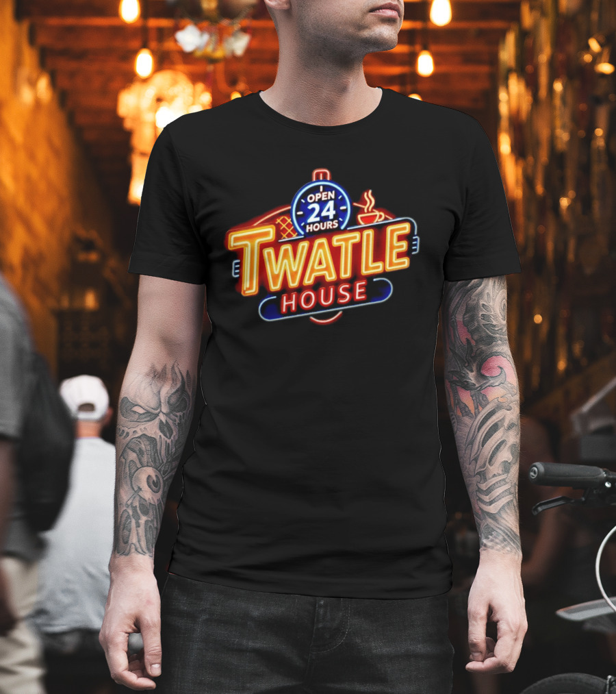 Twatle House Open 24 Hours Neon Sign Restaurant Decor Coffee Cup T-Shirt