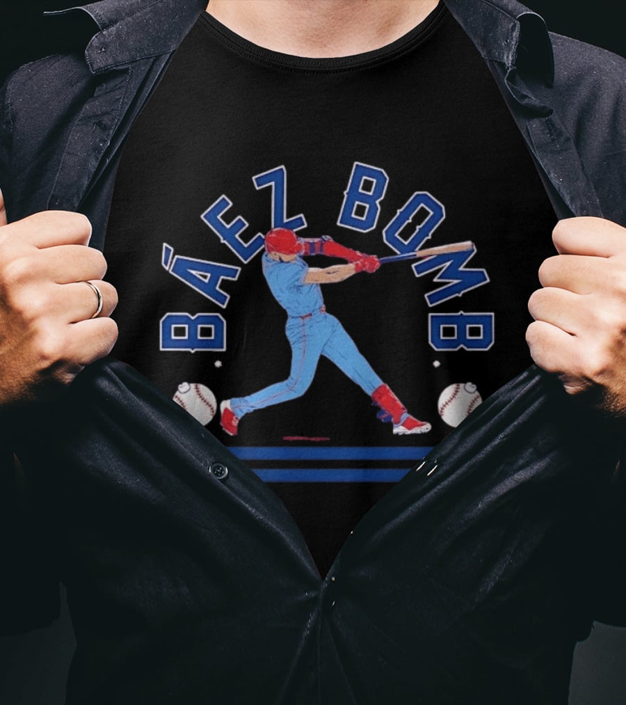 Javier Baez Baez Bomb MLB Baseball Chicago Cubs Batter T-Shirt