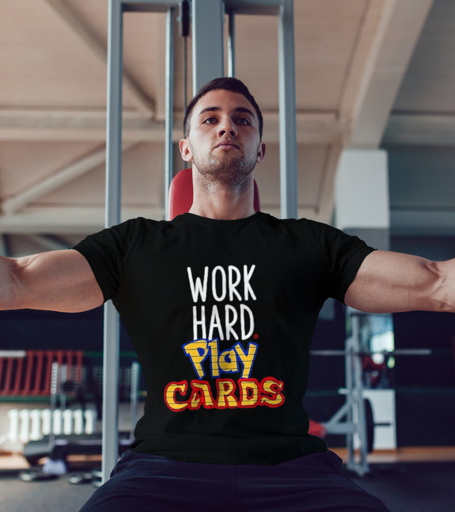 Work Hard Play Cards Retro Style Card Games Fun T-Shirt