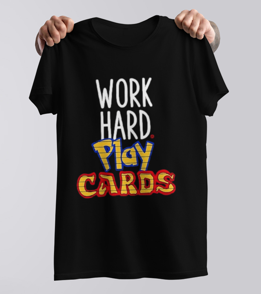Work Hard Play Cards Retro Style Card Games Fun T-Shirt