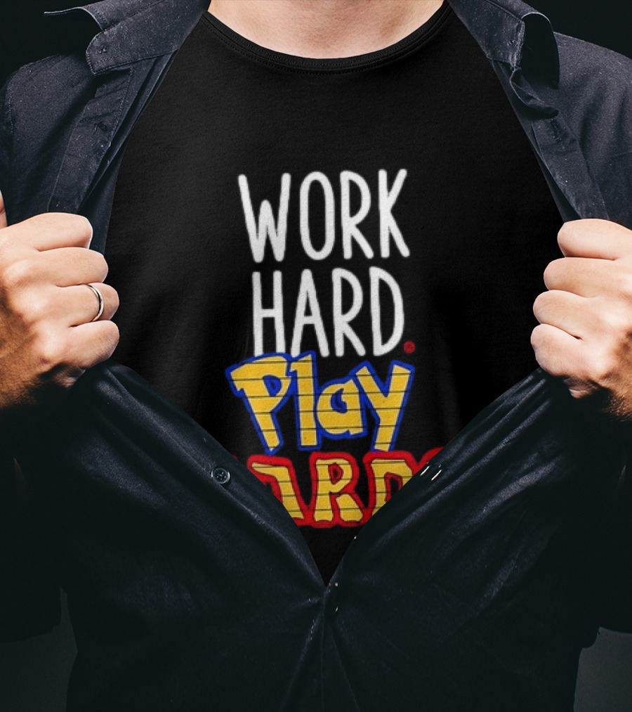 Work Hard Play Cards Retro Style Card Games Fun T-Shirt