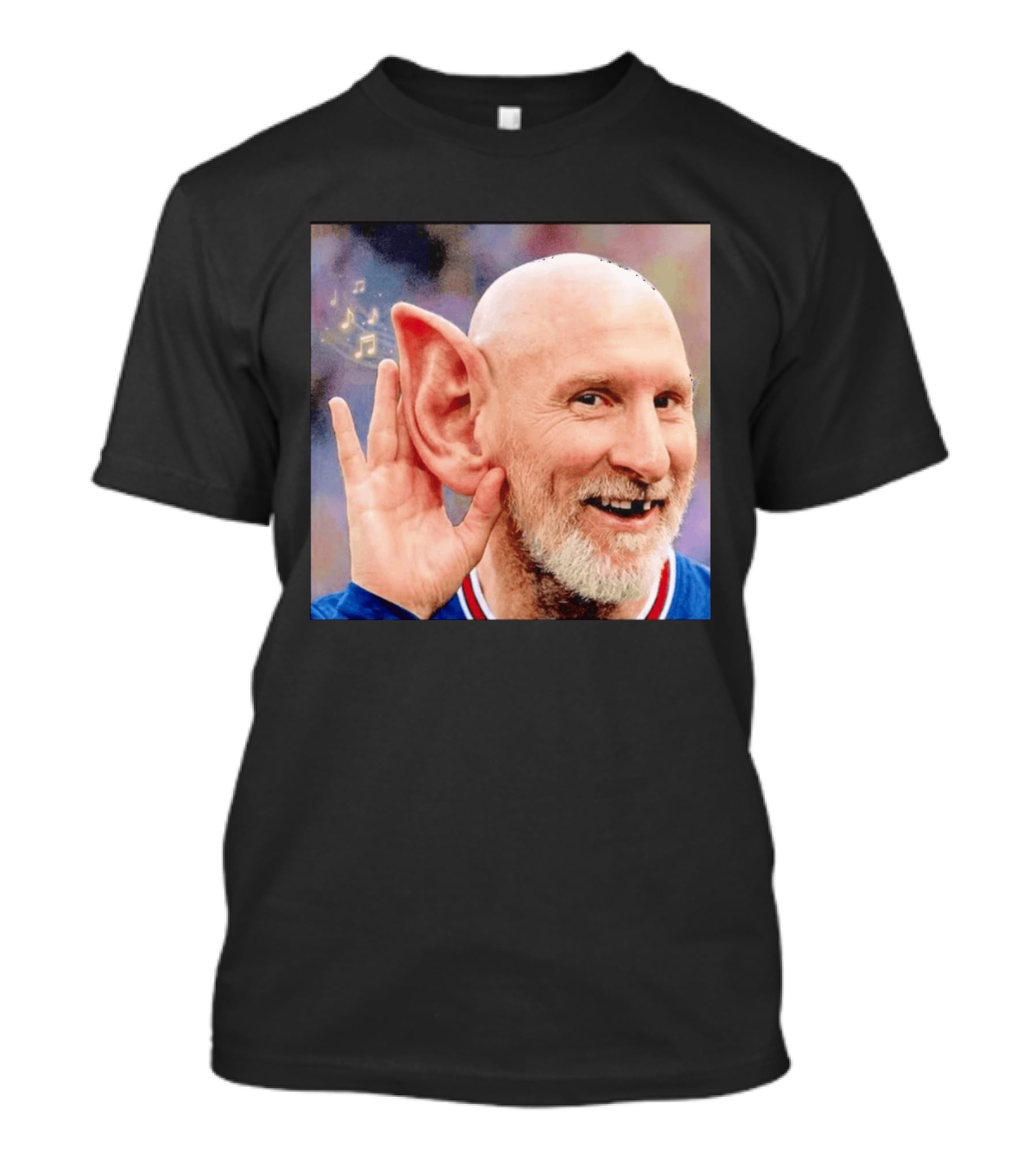 Lionel Messi Elf Meme Pessi Big Ear Music Notes Bald Man T-Shirt