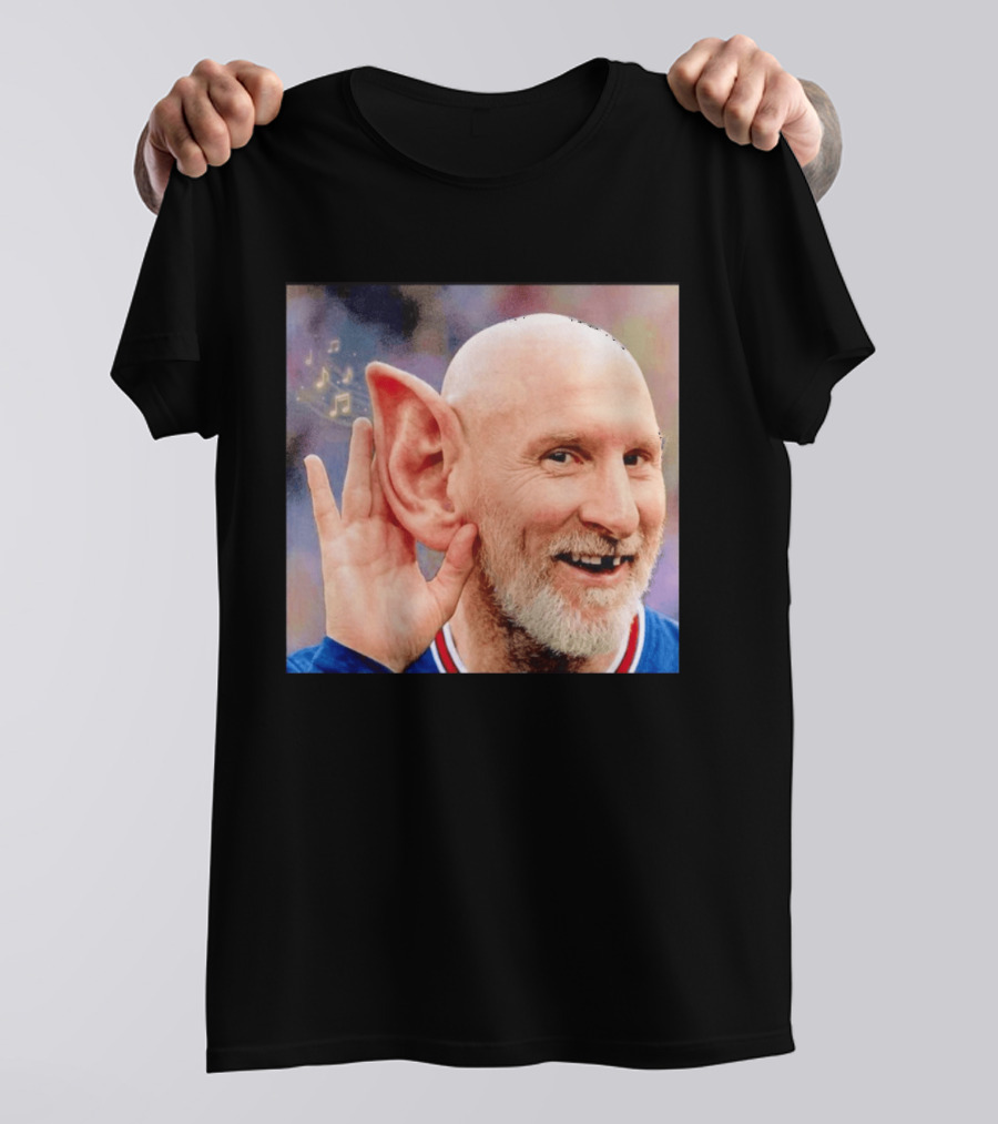 Lionel Messi Elf Meme Pessi Big Ear Music Notes Bald Man T-Shirt