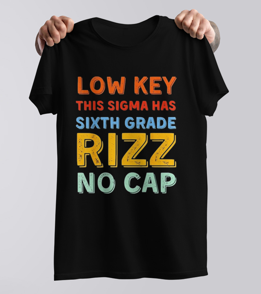 Low Key This Sigma Has Sixth Grade Rizz No Cap T-Shirt