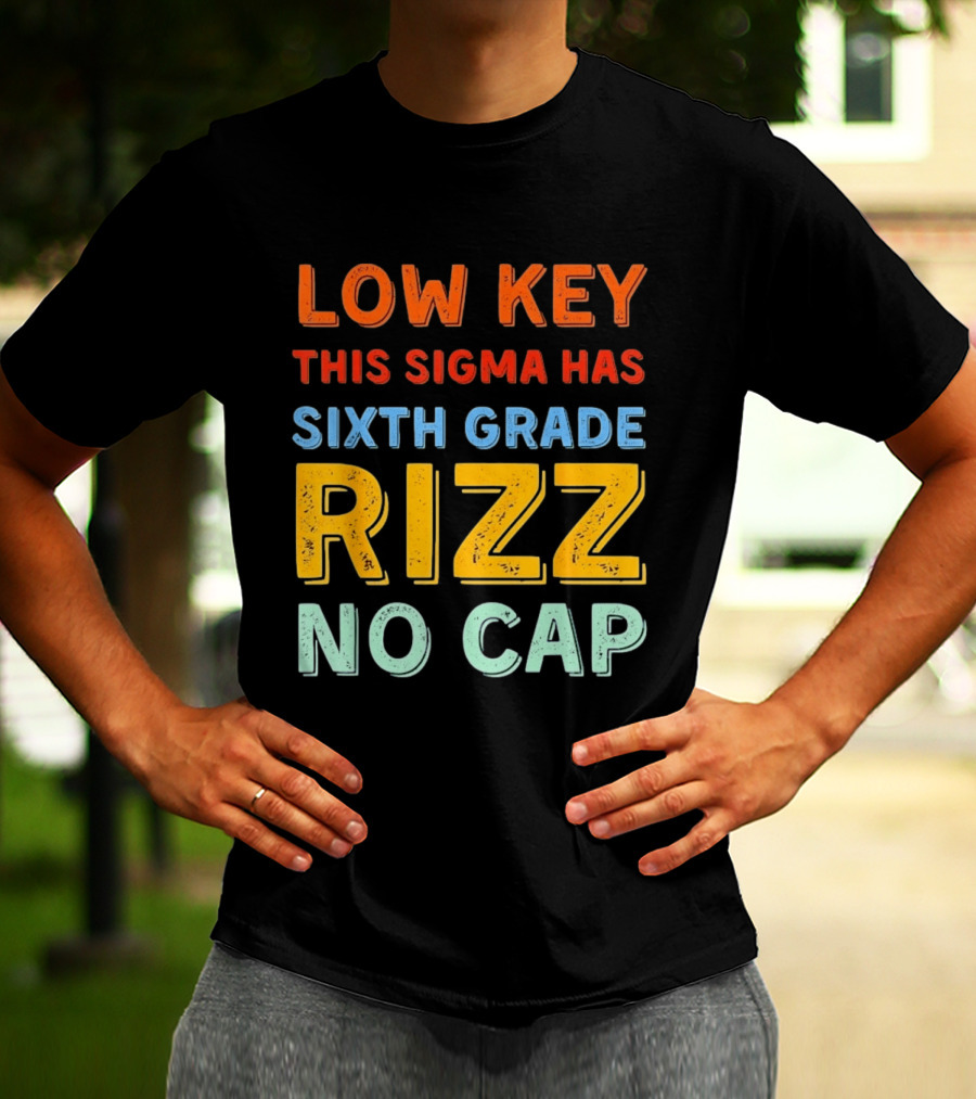 Low Key This Sigma Has Sixth Grade Rizz No Cap T-Shirt